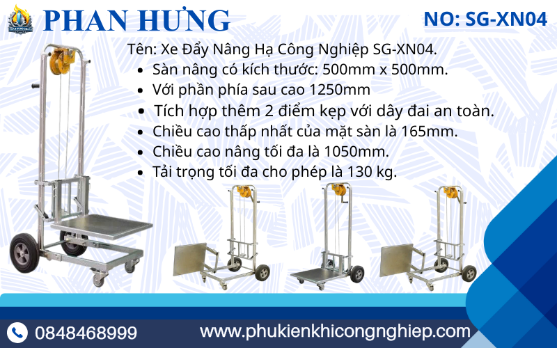 Xe Nâng Hàng Mini Nhỏ Gọn - Tời Tay 100kg-300kg (1)