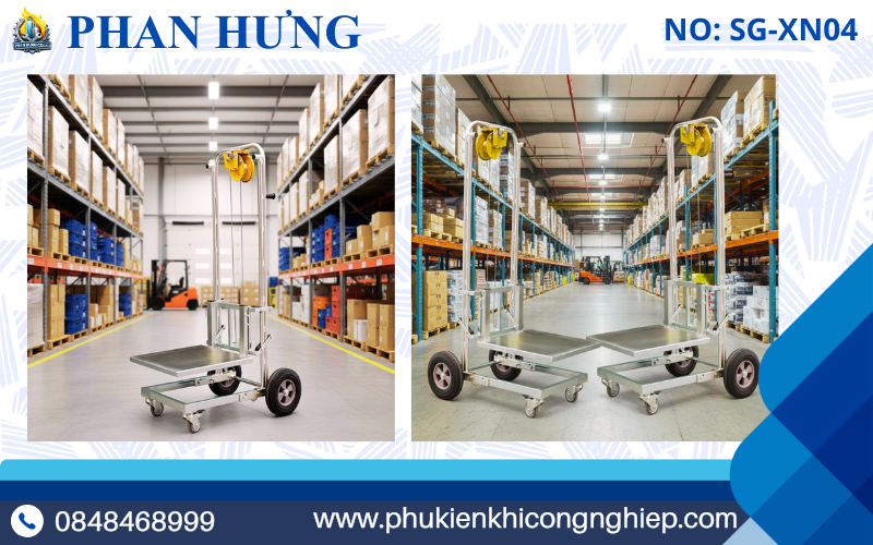 Xe Nâng Hàng Mini Nhỏ Gọn - Tời Tay 100kg-300kg (2)