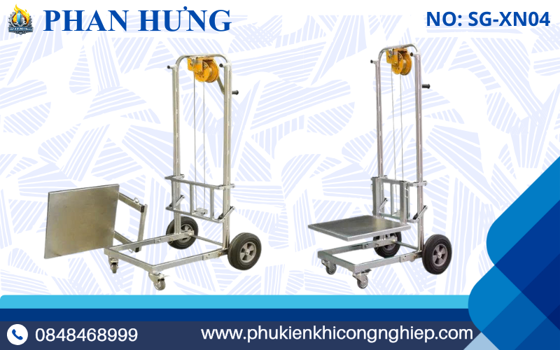 Xe Nâng Hàng Mini Nhỏ Gọn - Tời Tay 100kg-300kg (3)