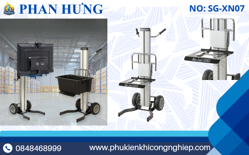 Xe Nâng Hàng Mini Nhỏ Gọn - Tời Tay 100kg-300kg (5)