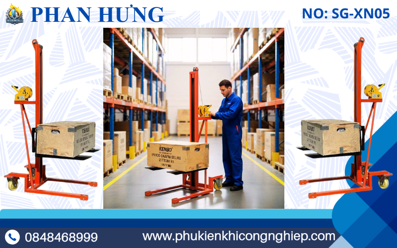 Xe Nâng Hàng Mini Nhỏ Gọn - Tời Tay 100kg-300kg (8)
