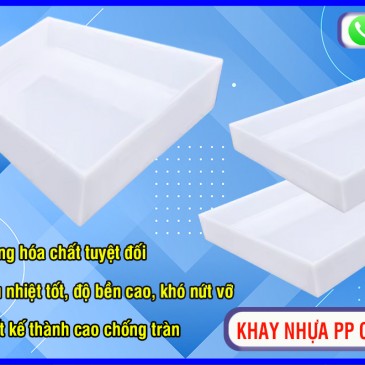 Khay Nhựa PP Chứa Hoá Chất Chống Ăn Mòn, Chịu Nhiệt Tốt